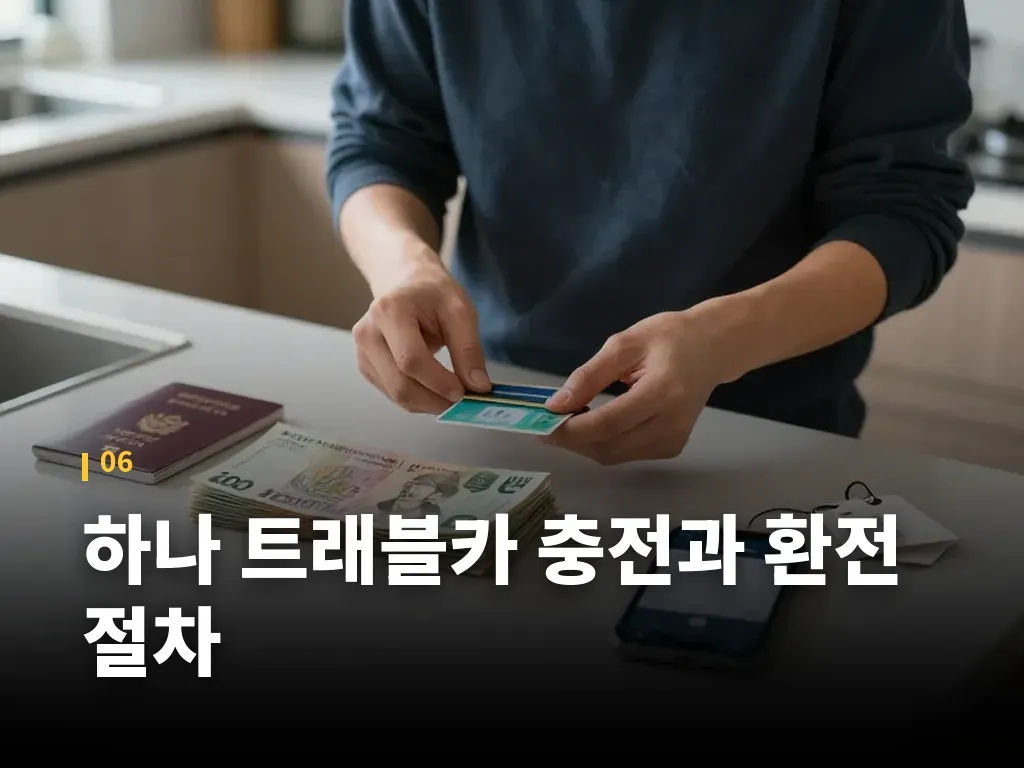 하나 트래블카 충전과 환전 절차 이미지