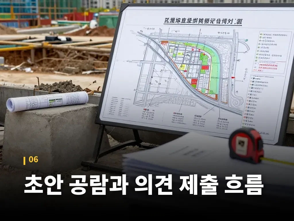 초안 공람과 의견 제출 흐름 이미지