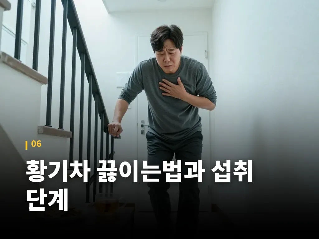 황기차 끓이는법과 섭취 단계 이미지
