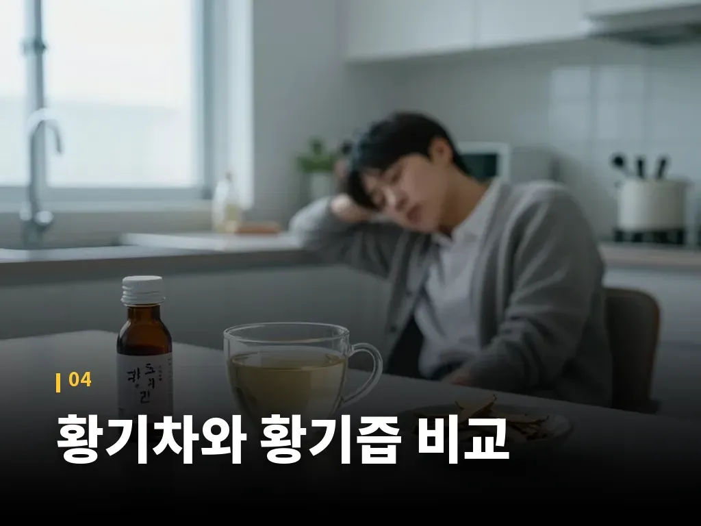 황기차와 황기즙 비교 이미지