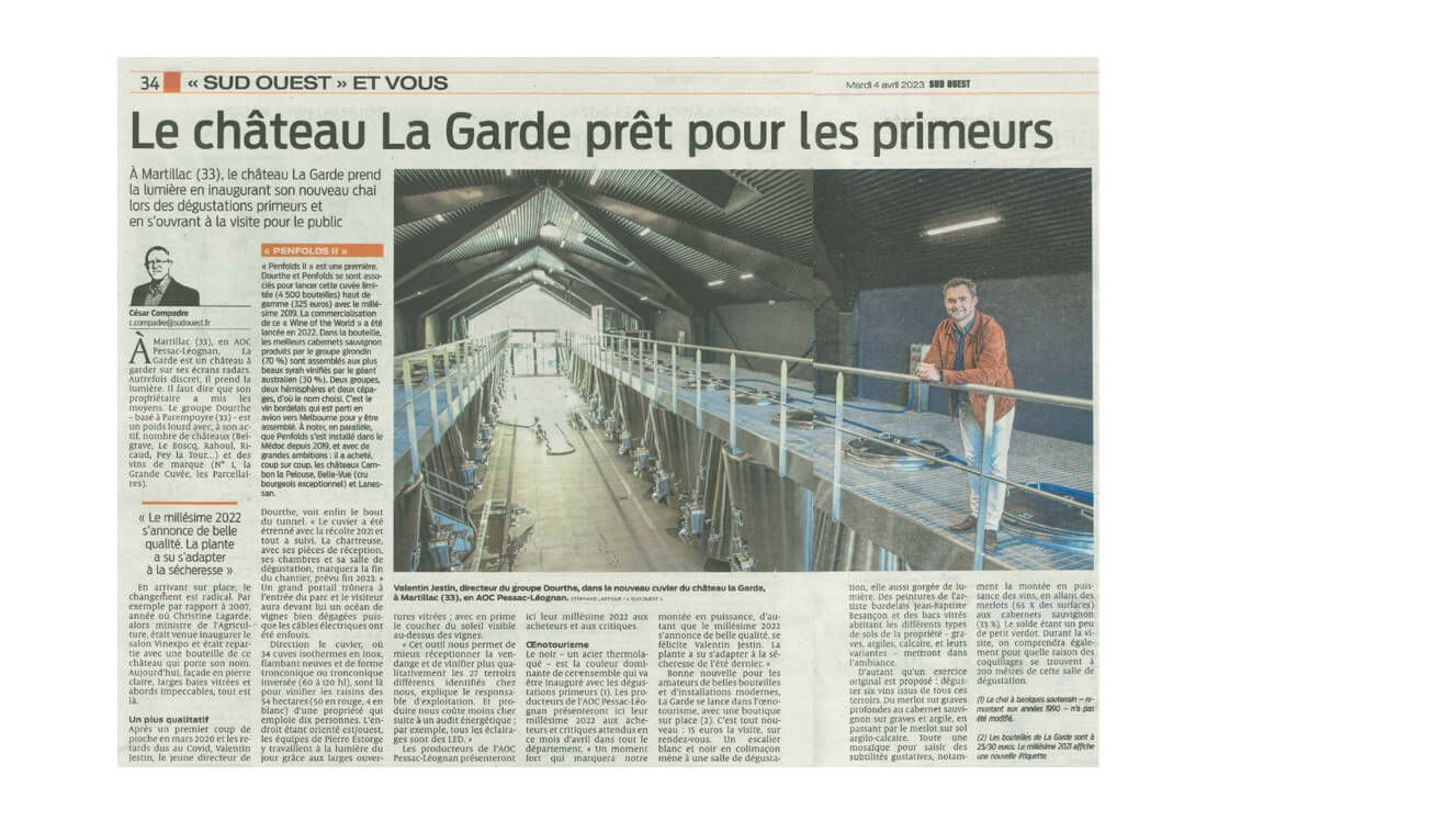 Château La Garde vu par la presse - Dourthe