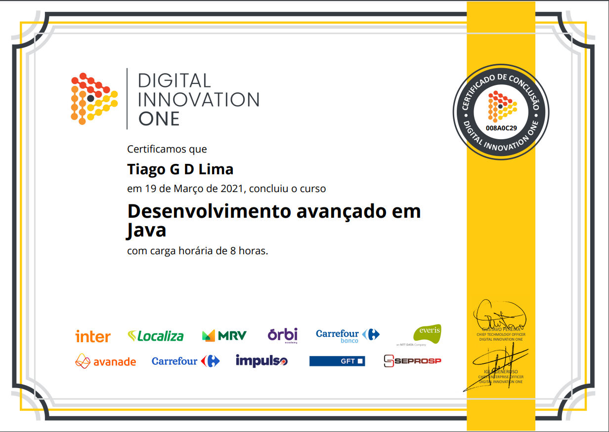 Desenvolvimento avançado em Java