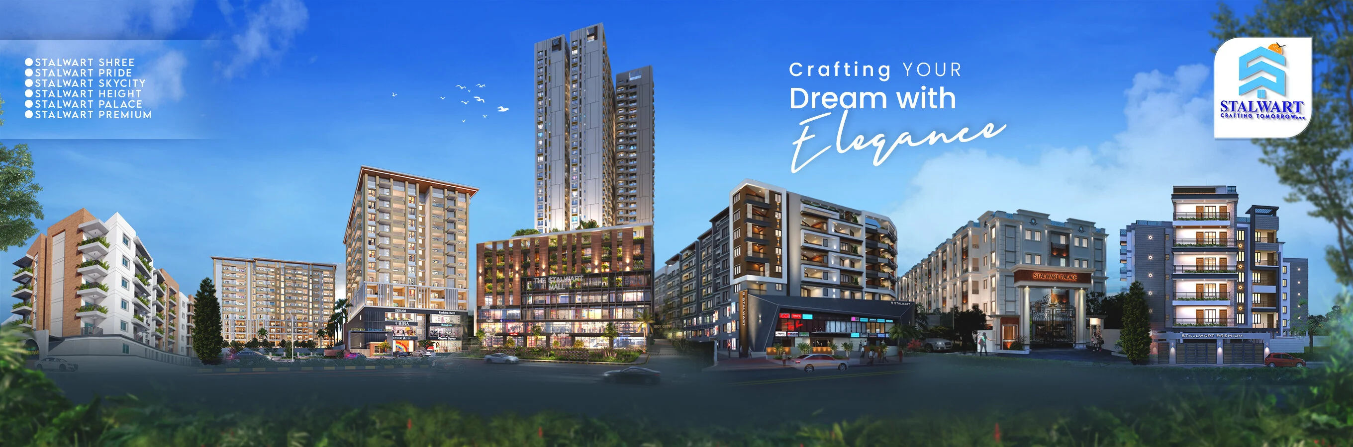 Modern real estate buildings