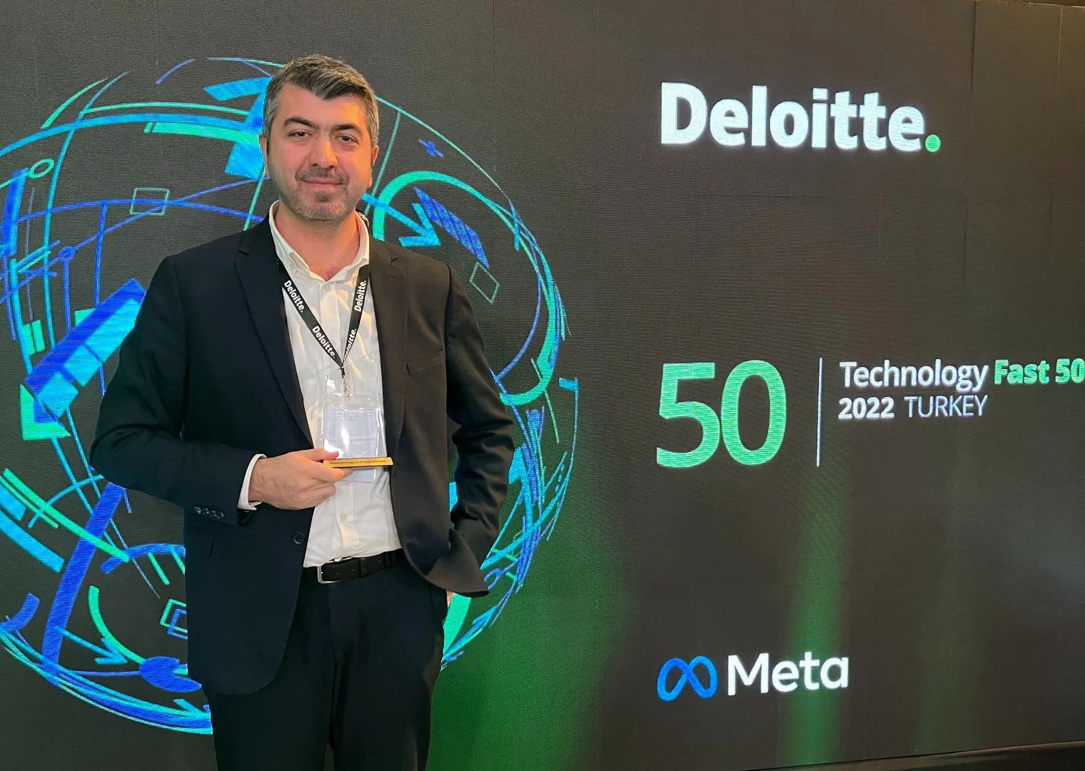 Fatih Coşkun at the Deloitte Technology Fast 50 T&uuml;rkiye 2022 awards