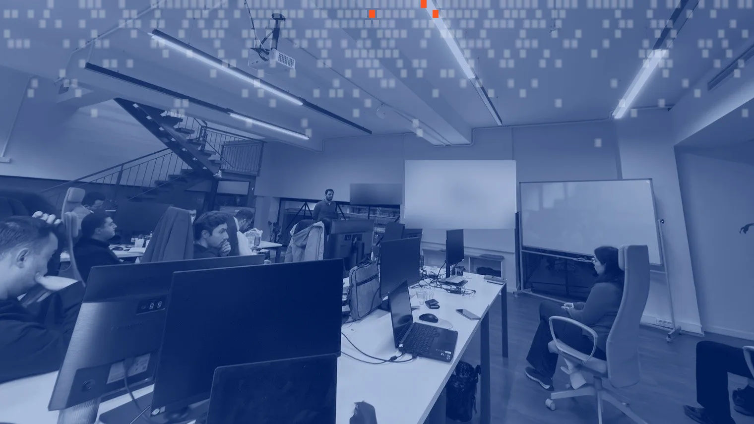 The team during an all-hands meeting at the Istanbul office