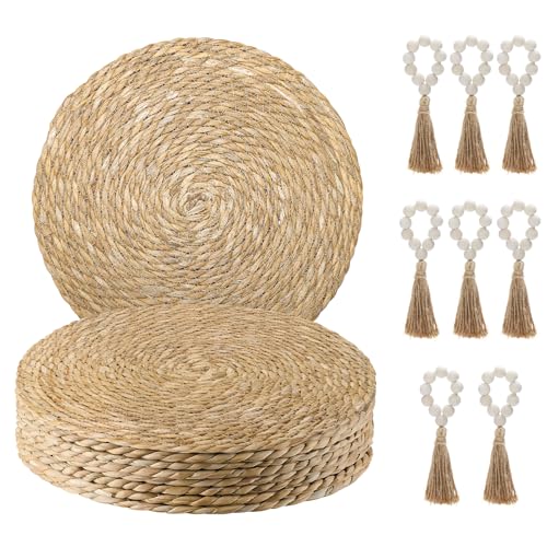 Natural Woven Rattan Placemats Set