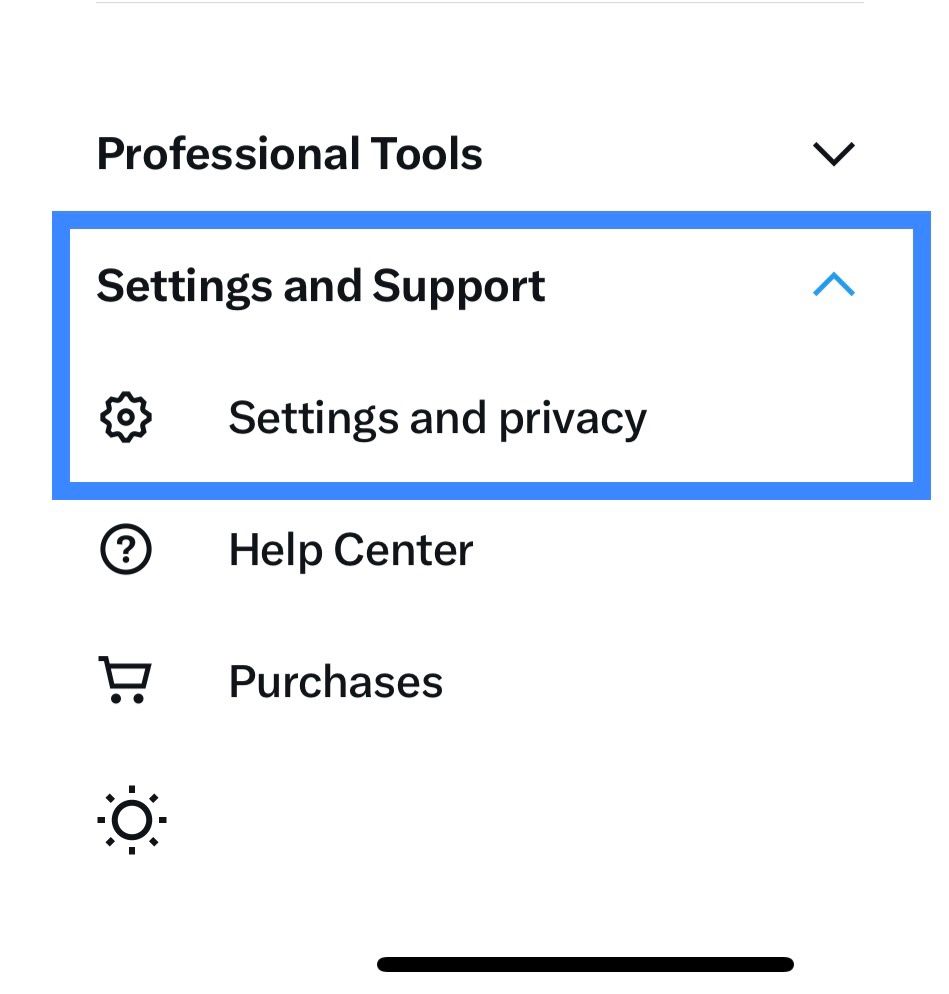 Go to 'Settings and Support' and select 'Settings and Privacy'