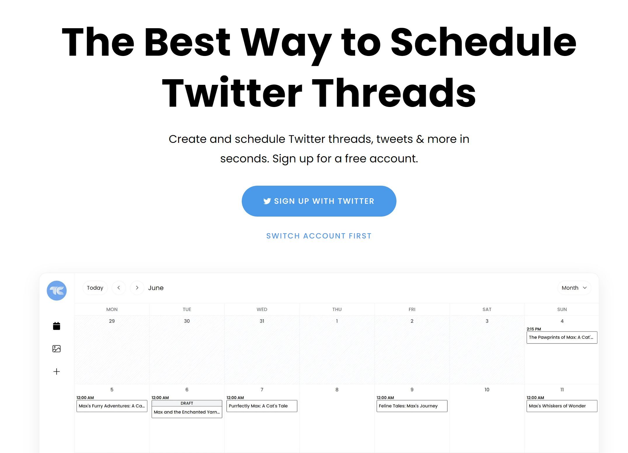 Screenshot of Thread Creator's homepage