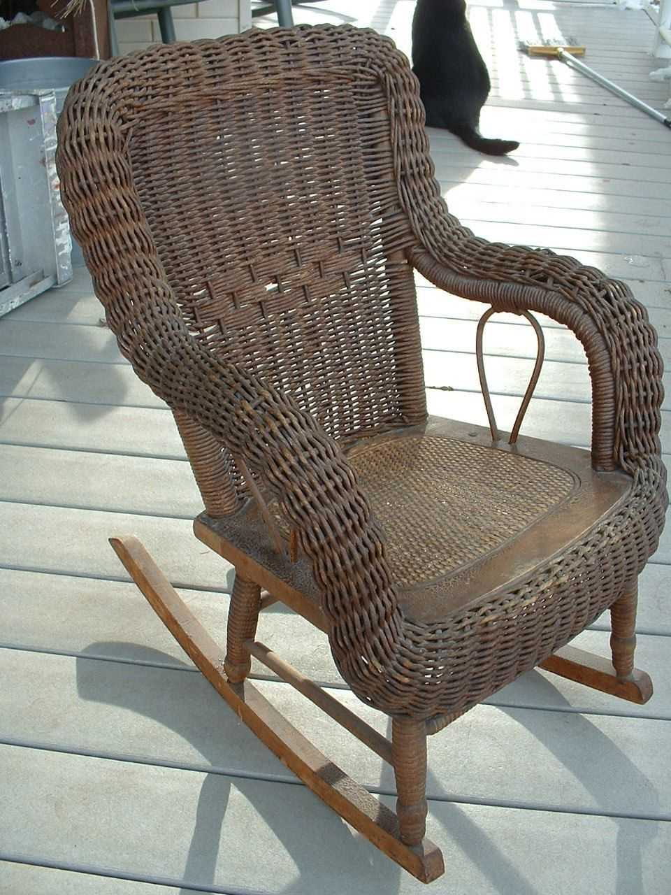 Image Gallery of Wicker Rocking Chair With Magazine Holder (View 17 of ...