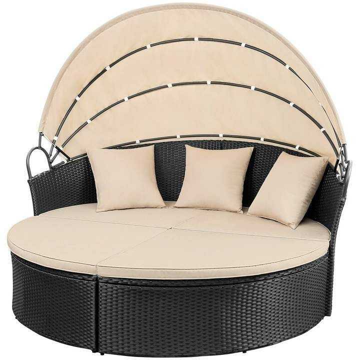 Featured Image of Leiston Round Patio Daybeds With Cushions