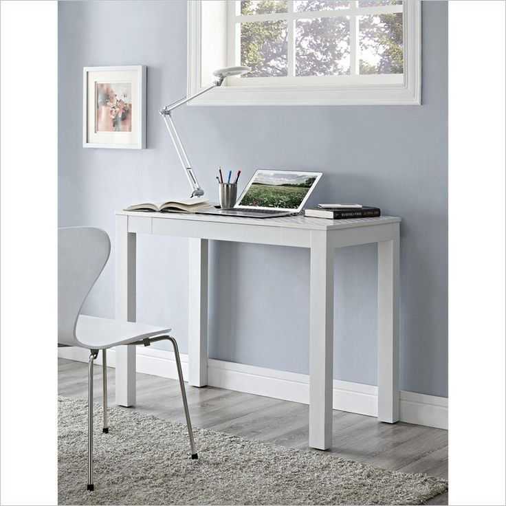 Ameriwood Home Parsons 1 Drawer Home Office Desk In White Chevron Within Most Current Snow White 1 Drawer Desks (Photo 10 of 15)