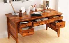 Weathered Oak Wood Writing Desks