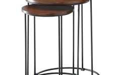 Wood and Steel Outdoor Side Tables