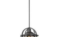Textured Glass and Oil-rubbed Bronze Metal Pendant Lights