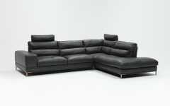 Tenny Dark Grey 2 Piece Right Facing Chaise Sectionals with 2 Headrest