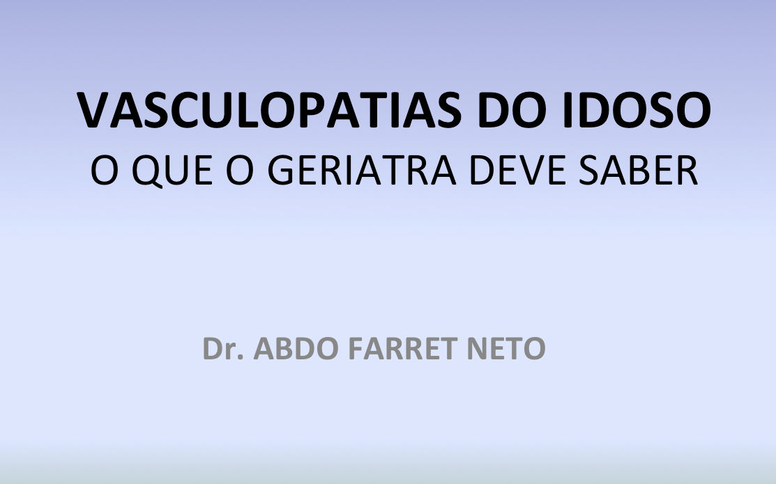 Vasculopatias do idoso