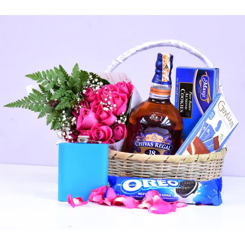 Chivas Regal & Pink Roses Gift Set liquor - Drinks Vine in Kenya