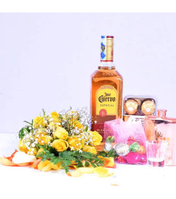 Jose Cuervo Tequila & Roses Gift Basket