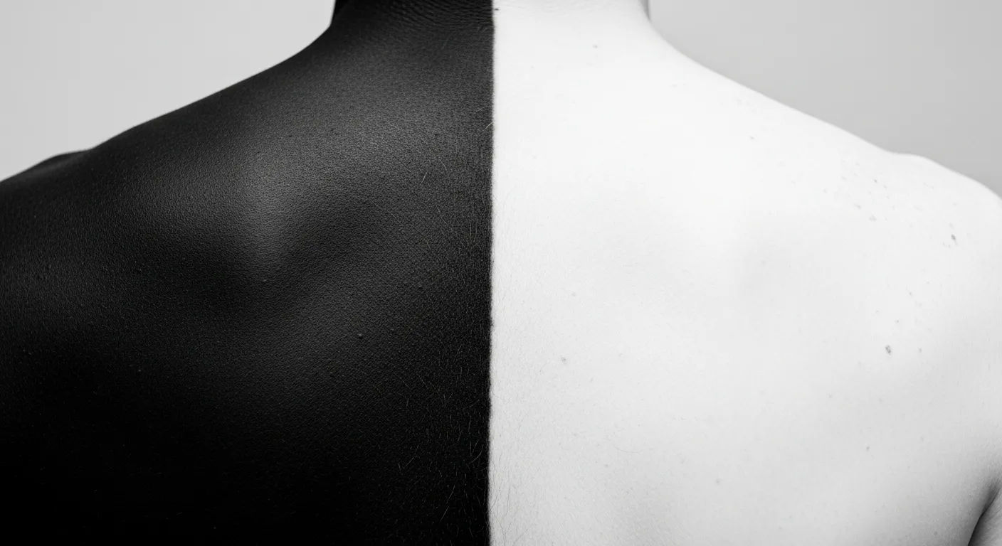 black and white skin condition