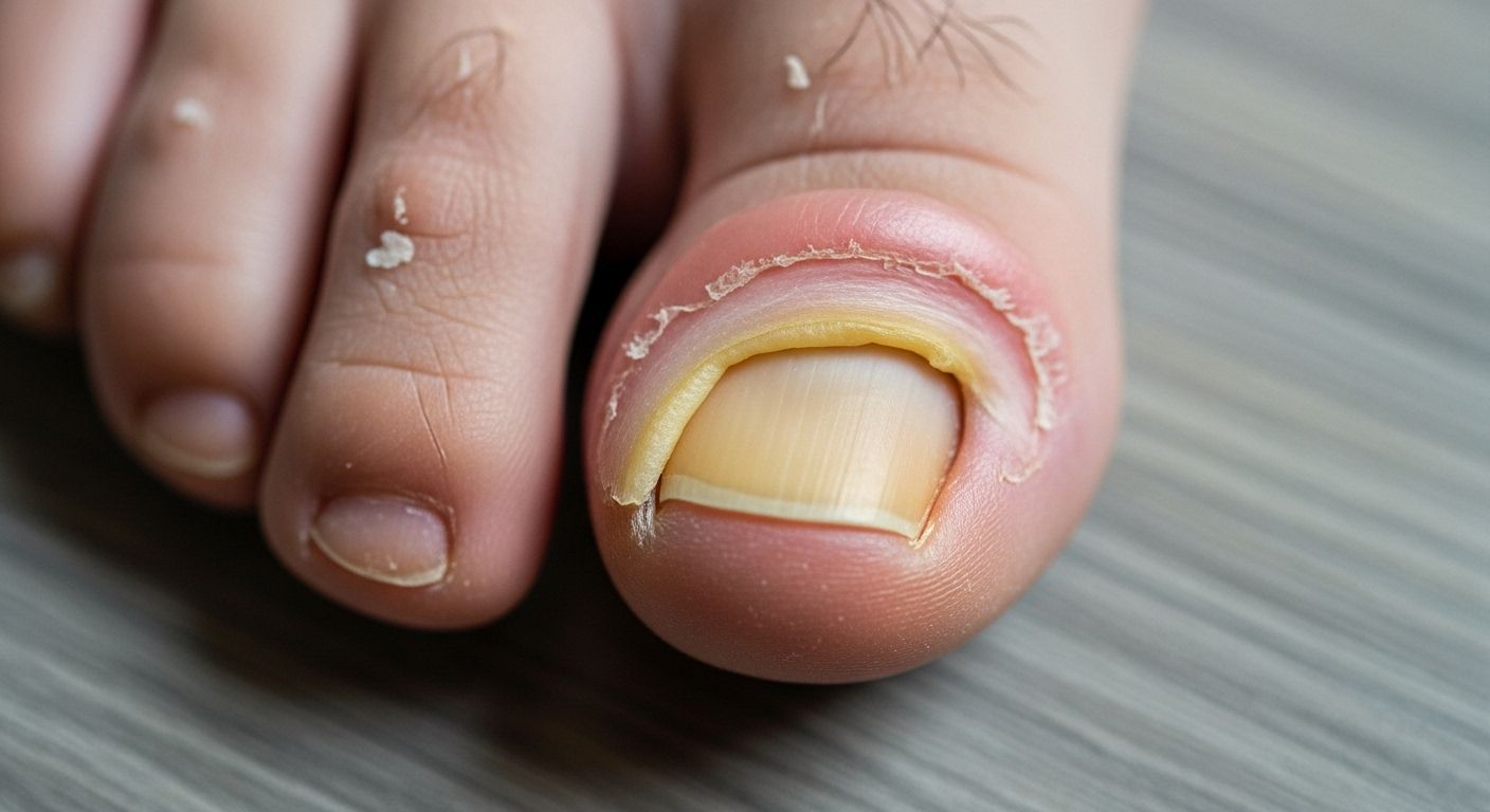 skin growing over toenail