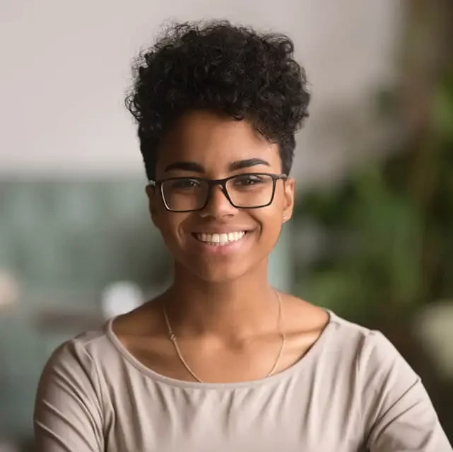 woman smiling portrait with eye glasses