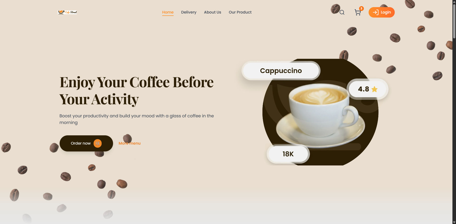 Coffee Street – Landing Page + CMS view 2