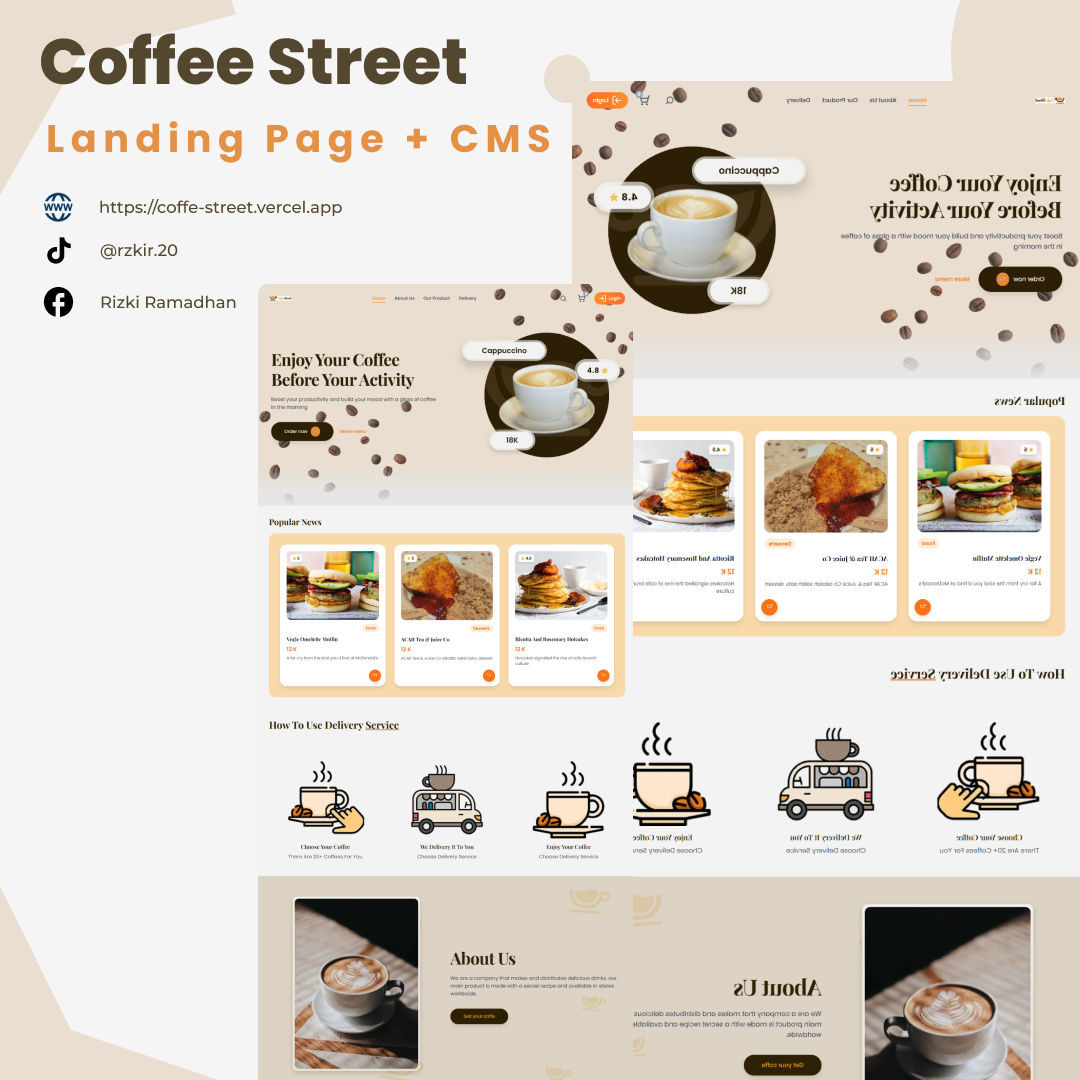 Coffee Street – Landing Page + CMS