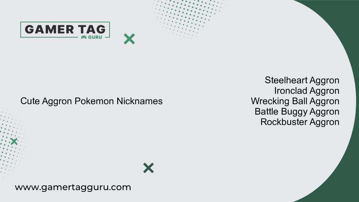 Cute Aggron Pokemon Nicknamesblog graphic with comic book styled art