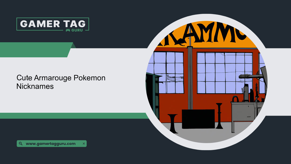 Cute Armarouge Pokemon Nicknamesblog graphic with comic book styled art