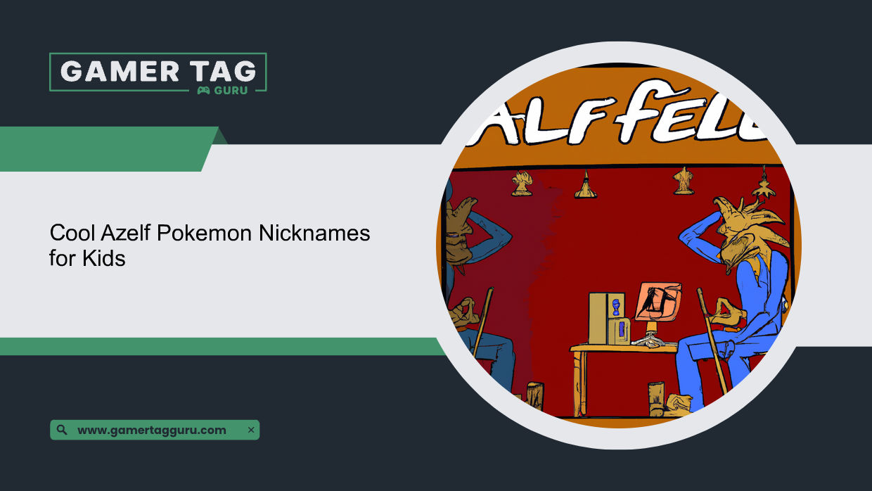 Cool Azelf Pokemon Nicknames for Kidsblog graphic with comic book styled art