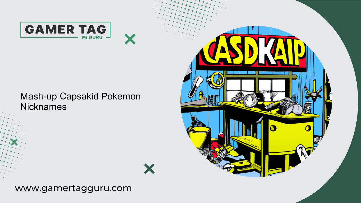 Mash-up Capsakid Pokemon Nicknamesblog graphic with comic book styled art