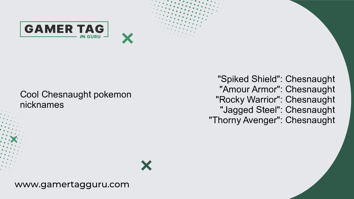 Cool Chesnaught pokemon nicknamesblog graphic with comic book styled art