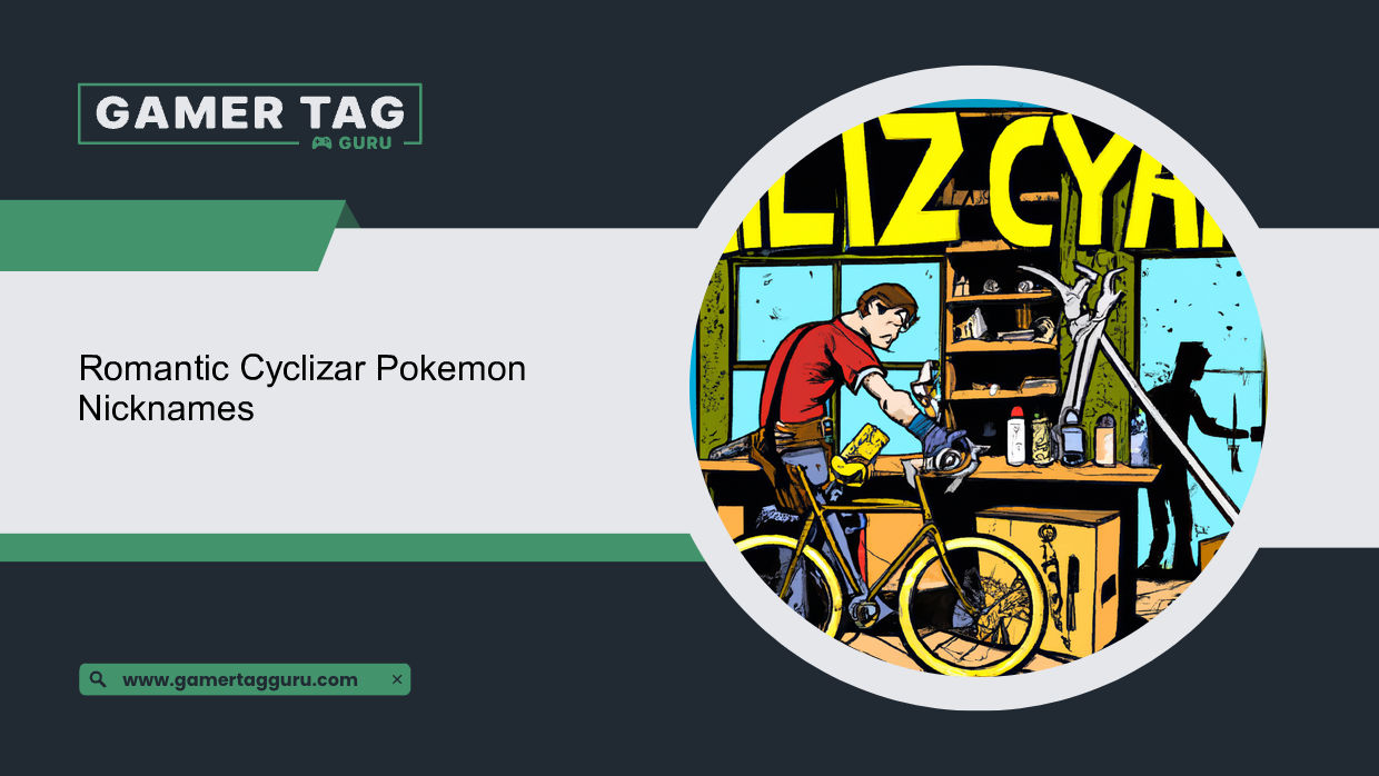 Romantic Cyclizar Pokemon Nicknamesblog graphic with comic book styled art