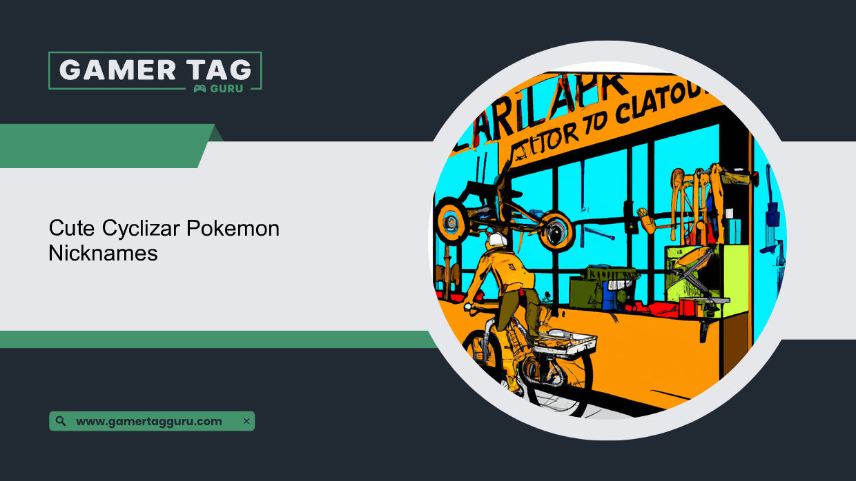 Cute Cyclizar Pokemon Nicknamesblog graphic with comic book styled art