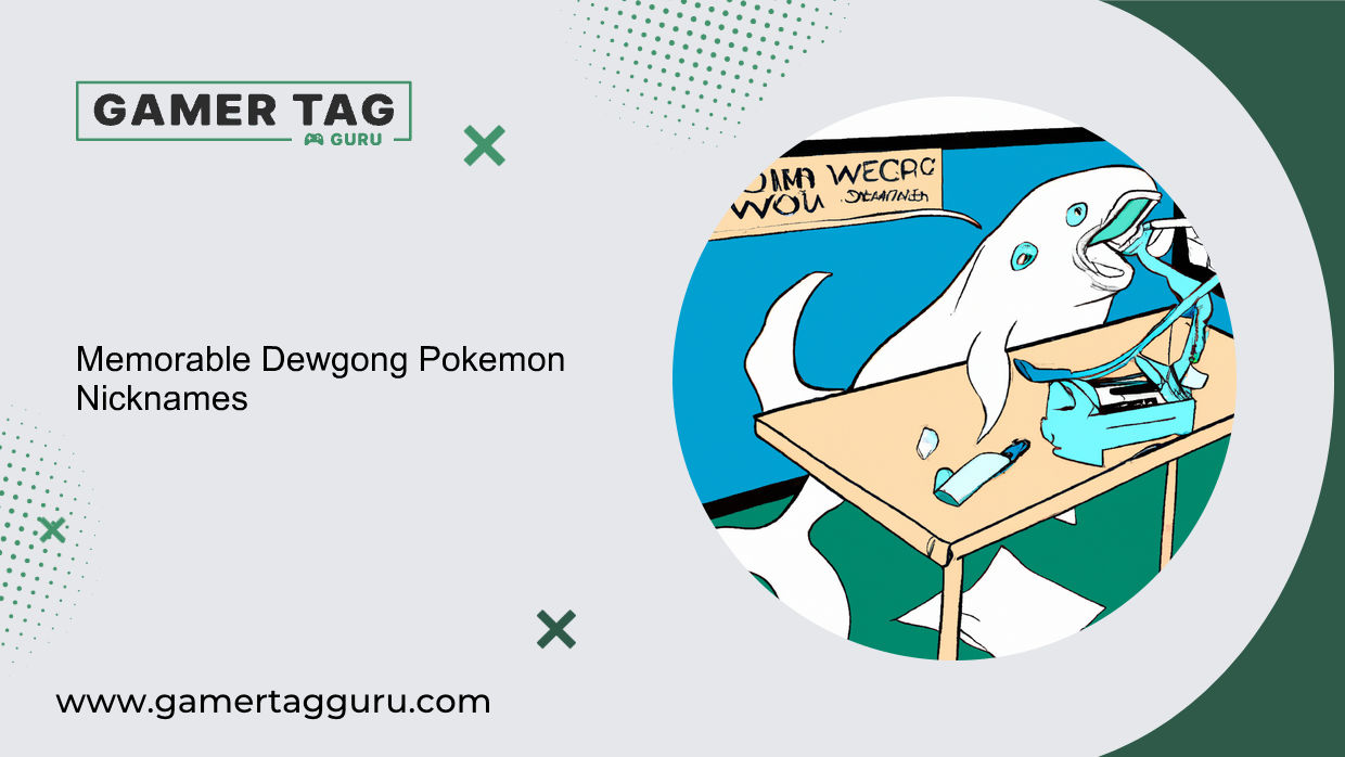 Memorable Dewgong Pokemon Nicknamesblog graphic with comic book styled art