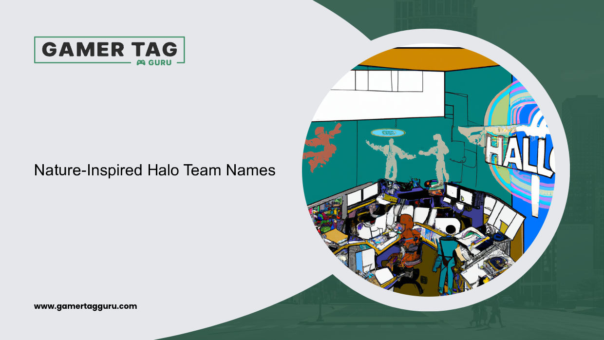 Nature-Inspired Halo Team Namesblog graphic with comic book styled art