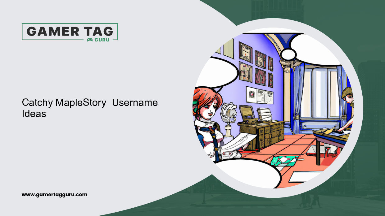 Catchy MapleStory  Username Ideasblog graphic with comic book styled art