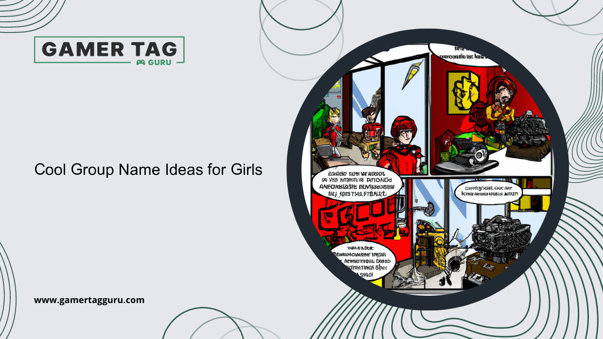 Cool Group Name Ideas for Girlsblog graphic with comic book styled art