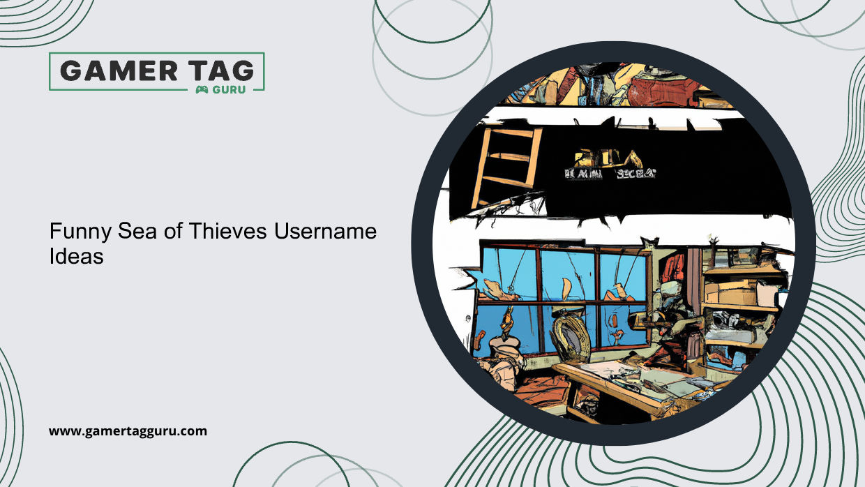 Funny Sea of Thieves Username Ideasblog graphic with comic book styled art