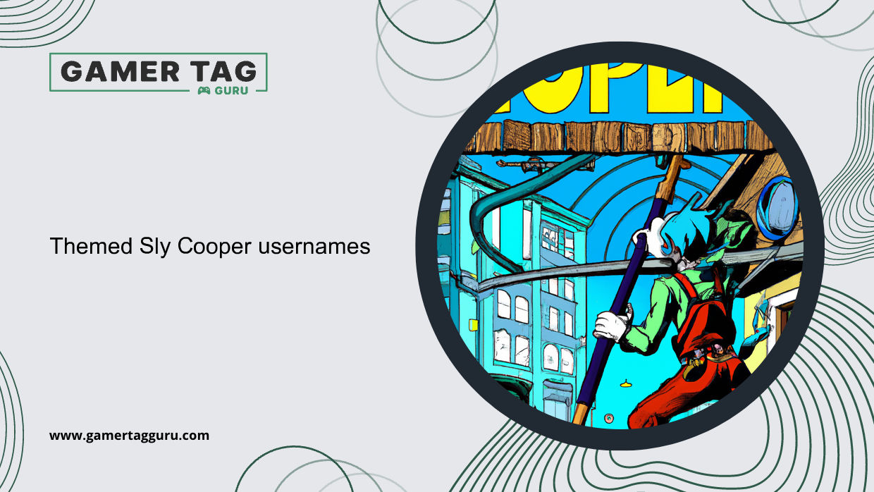 Themed Sly Cooper usernamesblog graphic with comic book styled art