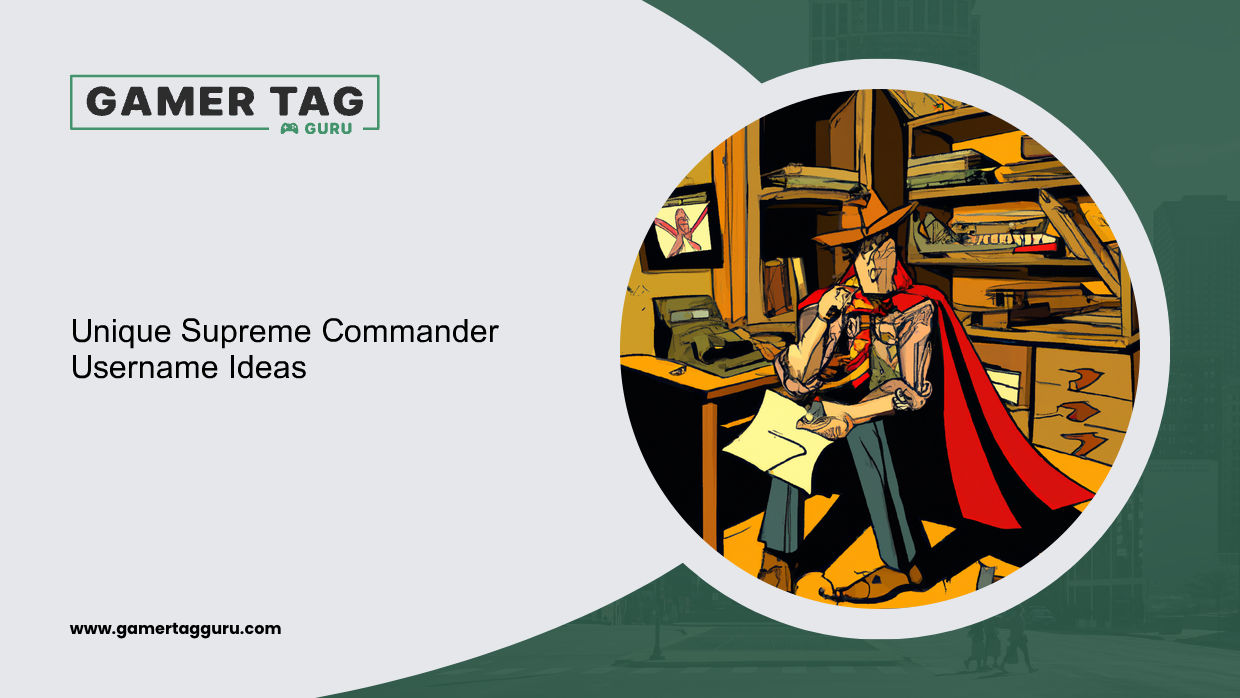 Unique Supreme Commander Username Ideasblog graphic with comic book styled art