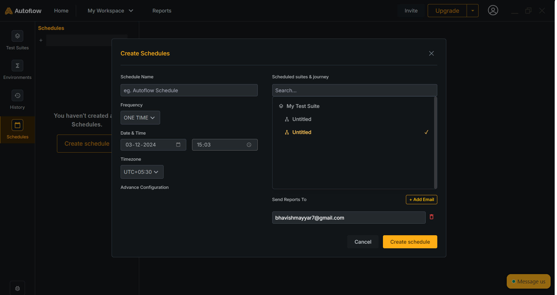 Schedule Settings