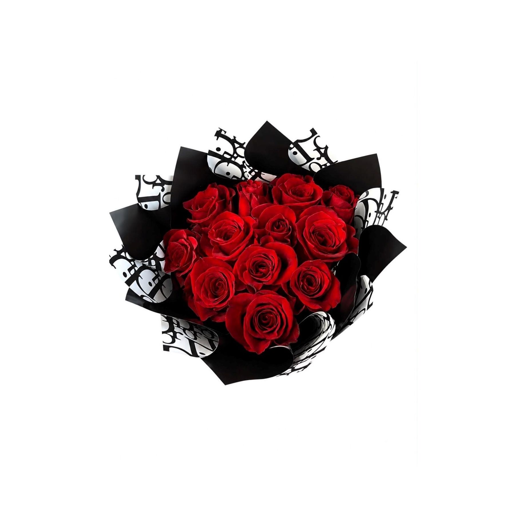 Bouquet 12 Red Roses Dior
