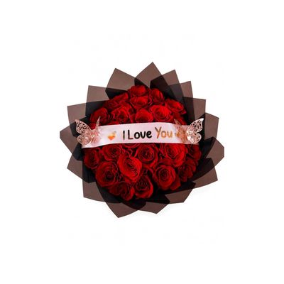 Bouquett 25 Roses & i Love You Banner