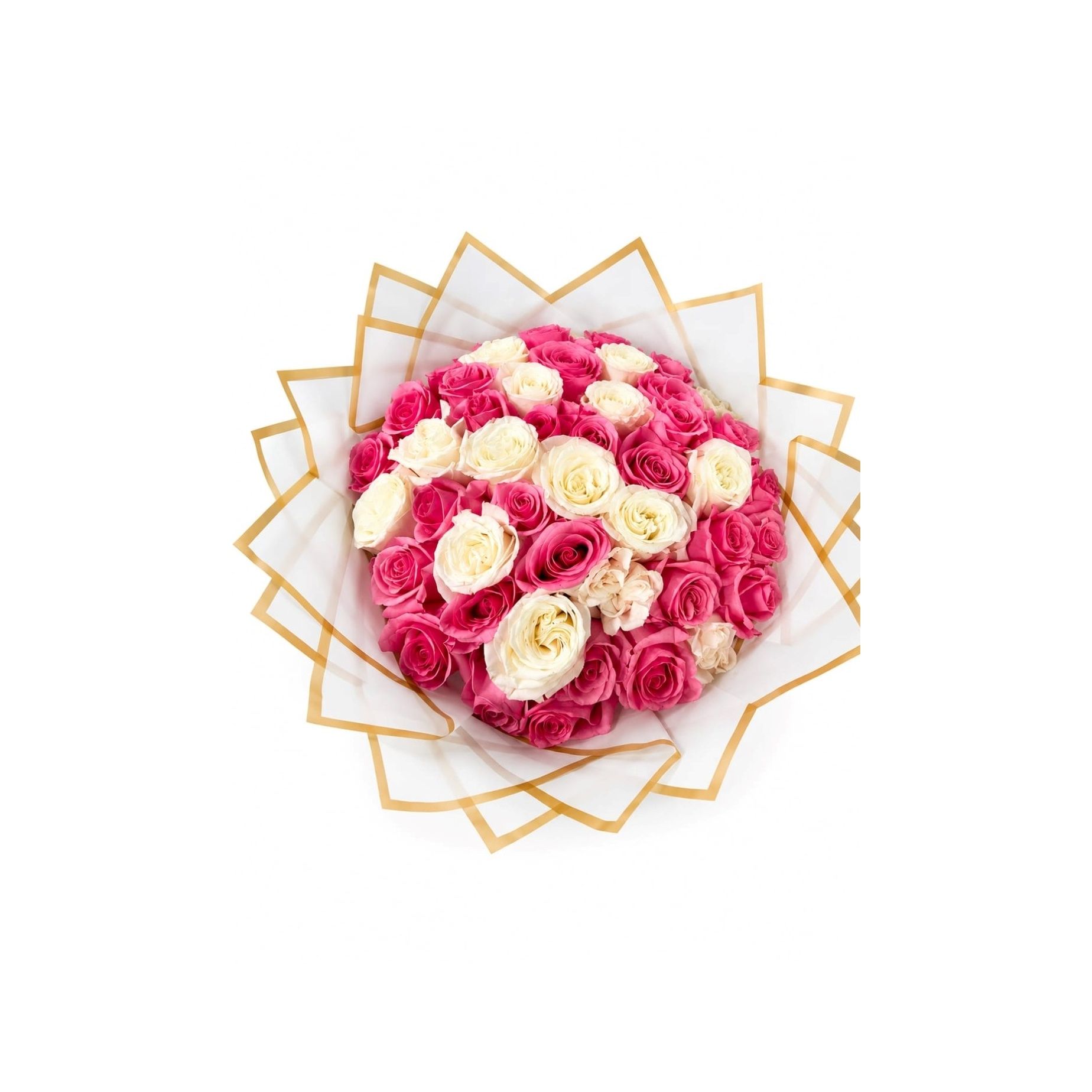 25 Pink & White Roses