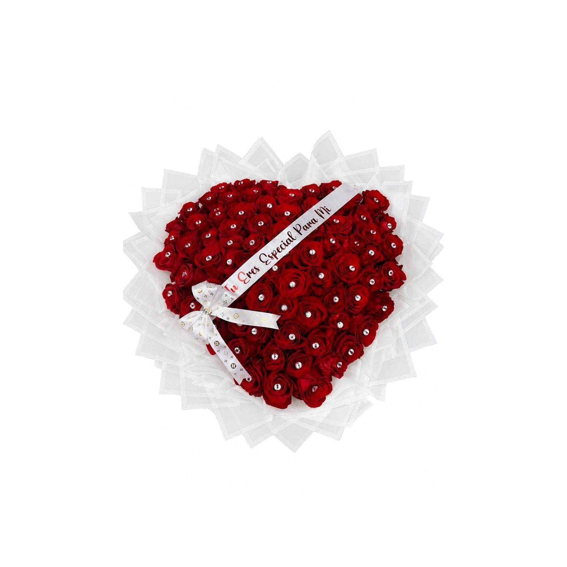 Heart Shaped Roses + Diamond & Custom