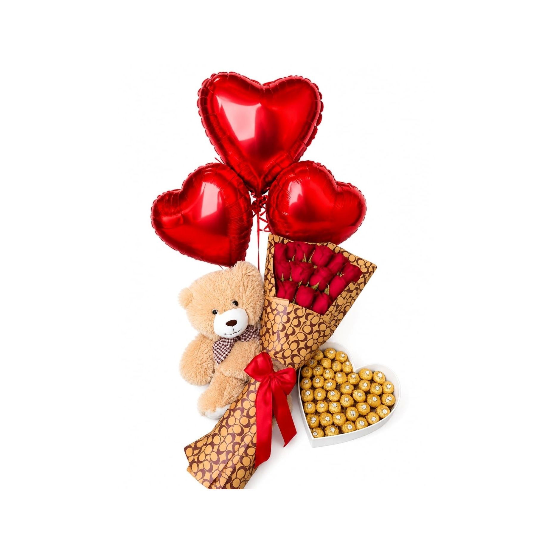 12 Roses + Balloons bouquets