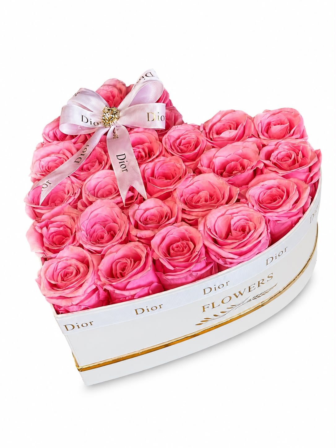 Pink Roses Heart Box