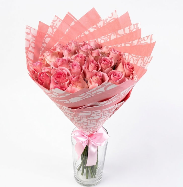 25 Pink Roses + Dior Paper
