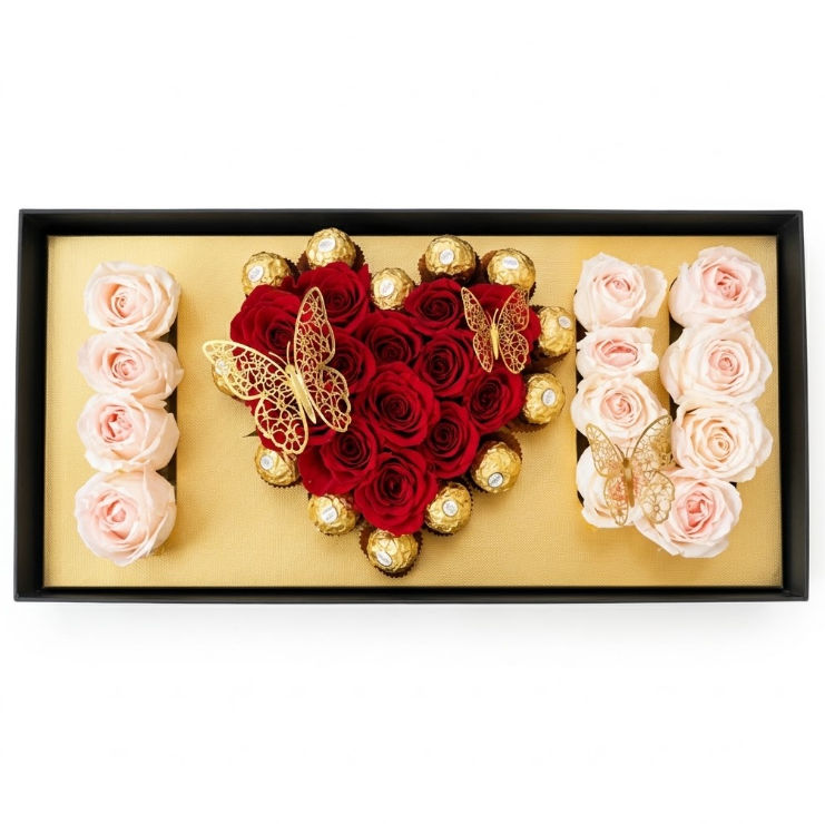 I Love You Box ( Natural Roses)